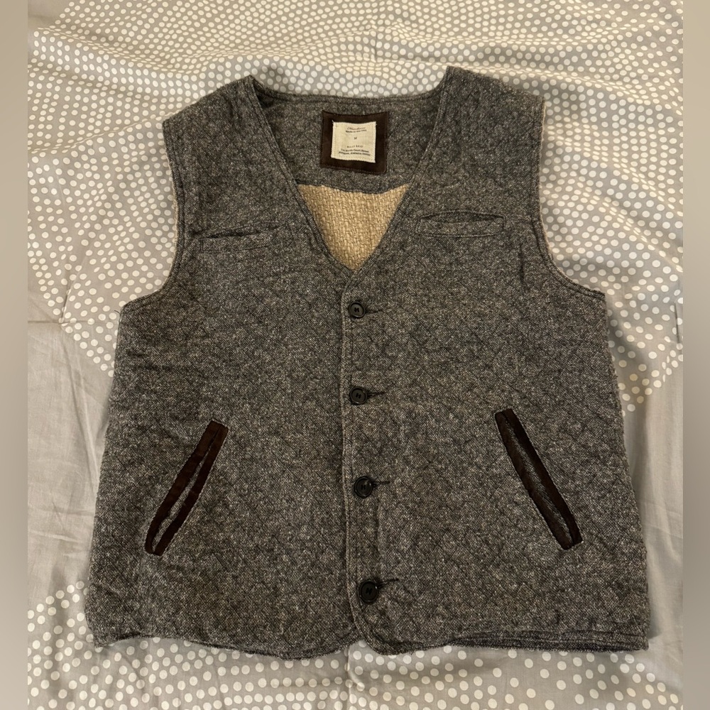Billy Reid Heirloom Vest - Grey - Size Medium - Made in USA